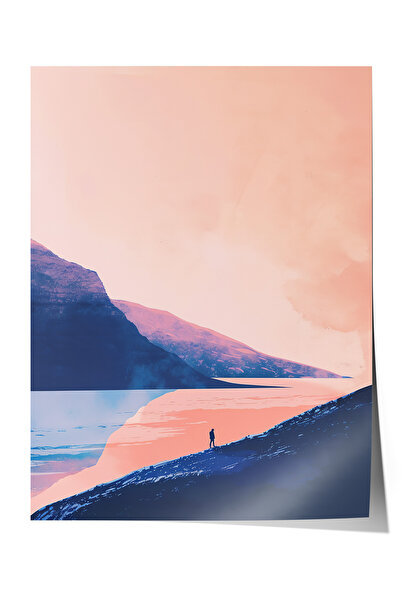 Zestia Poster premium în tonuri pastelate, decor pentru sufragerie cu peisaj ...