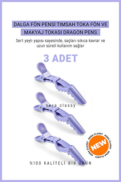 Nera Classy 3 Pcs Wave Blow Dryer Clip Alligator Clip Blow Dryer and Makeup C...