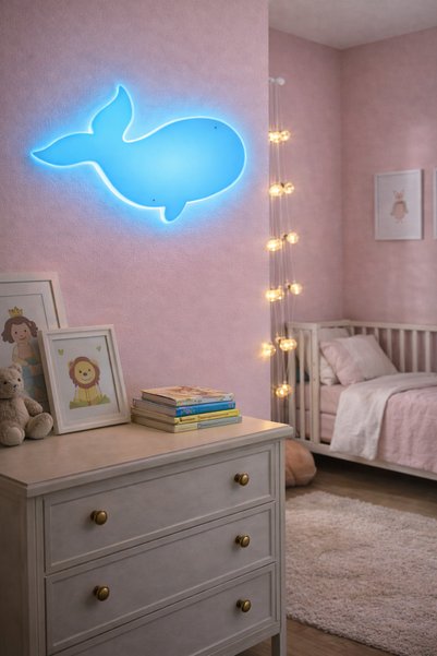Sun Aplik Sconce Whale Led Wall Lamp 32X16X5 cm