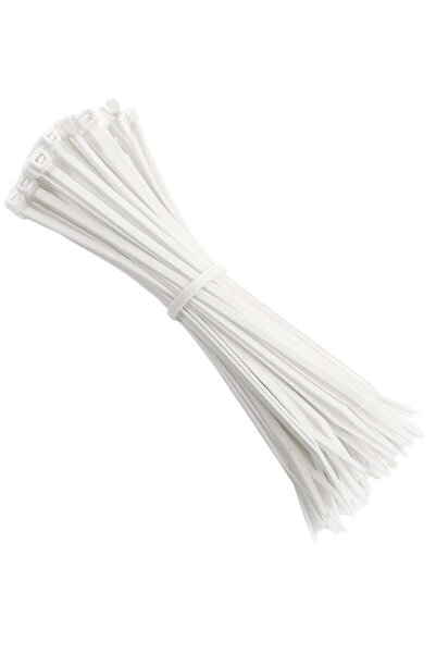 Generic Cable Ties 300mm x 3.5mm - White Nylon Zip Tie Wrap - Self-Locking fo...
