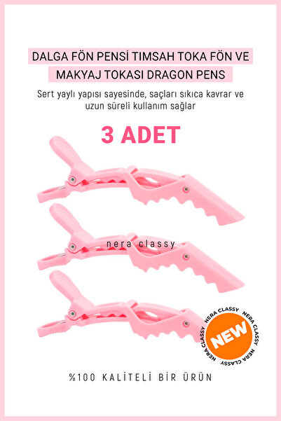 Nera Classy 3 Pcs Wave Blow Dryer Clip Alligator Clip Blow Dryer and Makeup C...