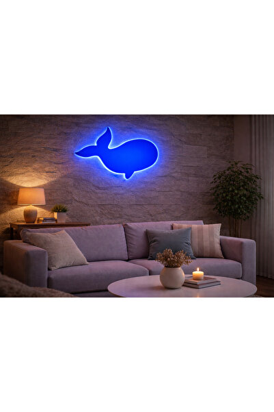 Sun Aplik Sconce Whale Led Wall Lamp 32X16X5 cm
