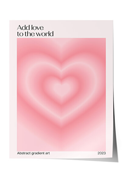 Zestia Poster premium în tonuri de roz, formă de inimă abstractă, decor minim...