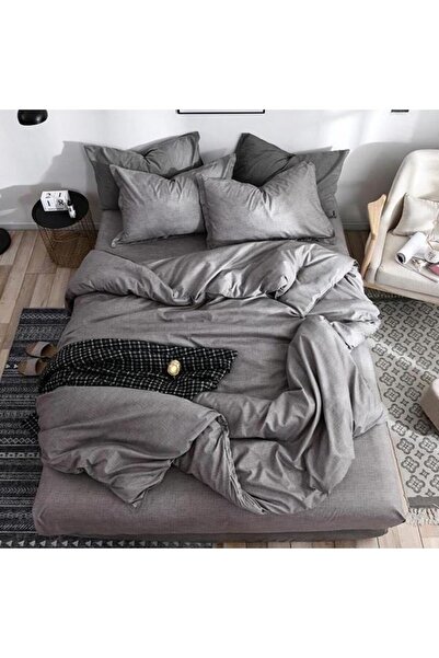 CumparaMisim Double bed linen with Stretchy, satin Cotton , Grey