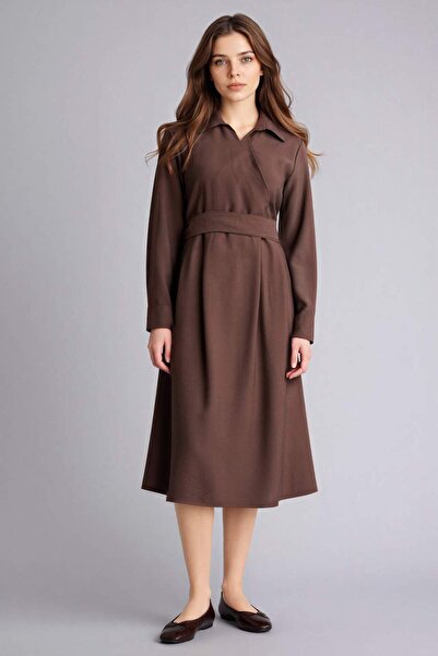 DeFacto Relax Fit Shirt Collar Long Sleeve Dress G9604Ax26Sp