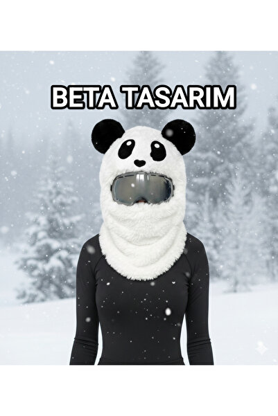 Beta Panda Peluş Kayak Kask Kılıfı Snowboard