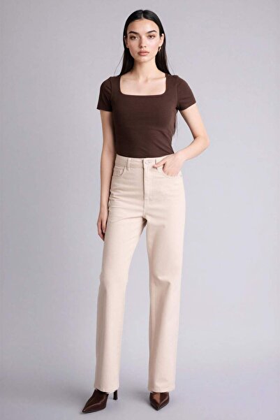 DeFacto Straight Fit Normal Waist Gabardine Trousers H0092Ax26Sp