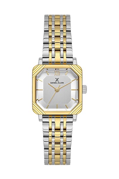 Daniel Klein Gold Silver Color Gift Packed 23 mm Square Women Wrist Watch & B...