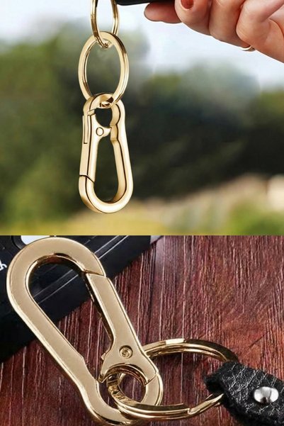 shop Zinc Alloy Yellow Hook Keychain – Durable Zinc Metal, Key Storage Ring, Robust Design