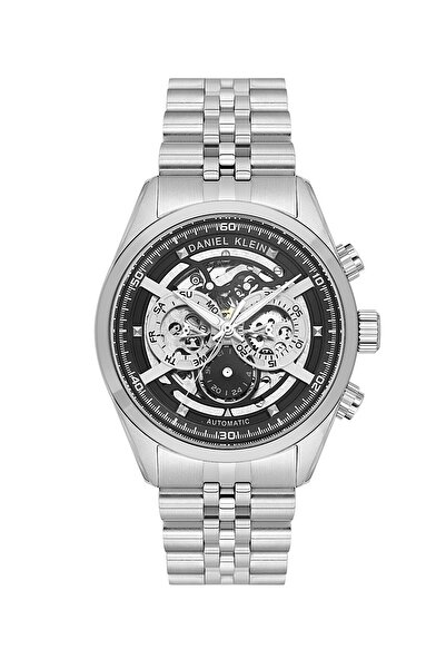 Daniel Klein Silver Black Color Automatic 42mm Inner Gauges Active Men's Wris...