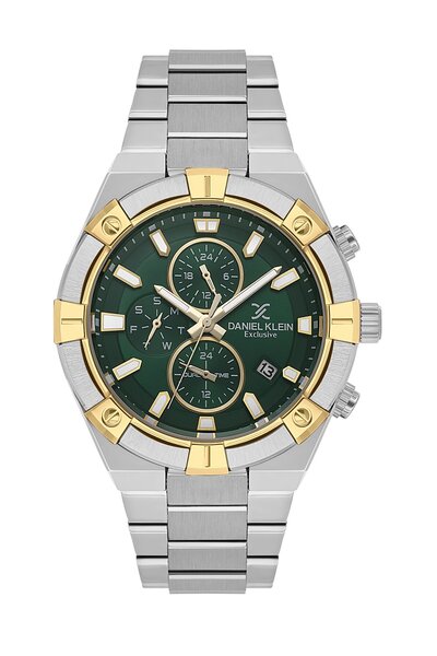 Daniel Klein Green Dial Silver Color Band 45 mm Inner Indicators Active Men's...
