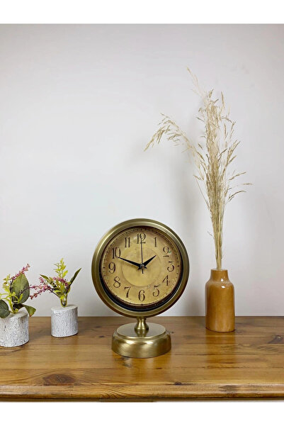 Epilons Mey İthalat® Eskitme Metal Dekoratif Masa Saati 25×20 Cm