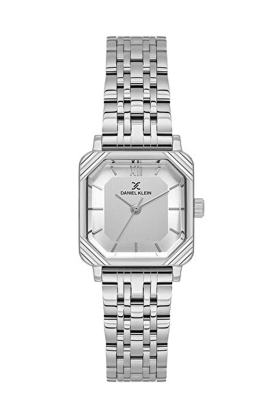Daniel Klein Silver Color Gift Packed 23 mm Square Women Wrist Watch and Brac...