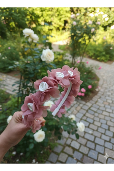 Esram Butik تاج وصيفة العروس، تاج وصيفة العروس مع ورود مجففة لحفلات الزفاف، ت...
