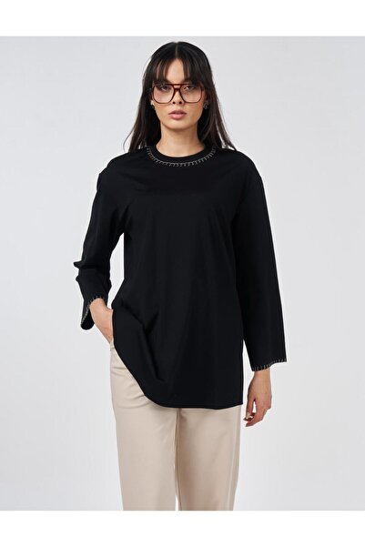 KYR Punto Stitched Combed Cotton Sweatshirt Black