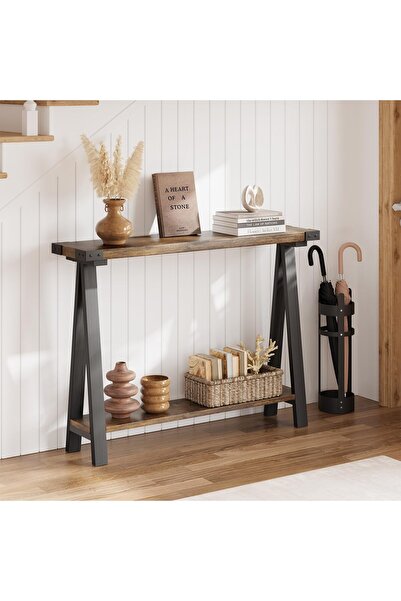 Garvee Console Table for Entryway, 2-Tier Entry Table with Storage, 110cm Nar...