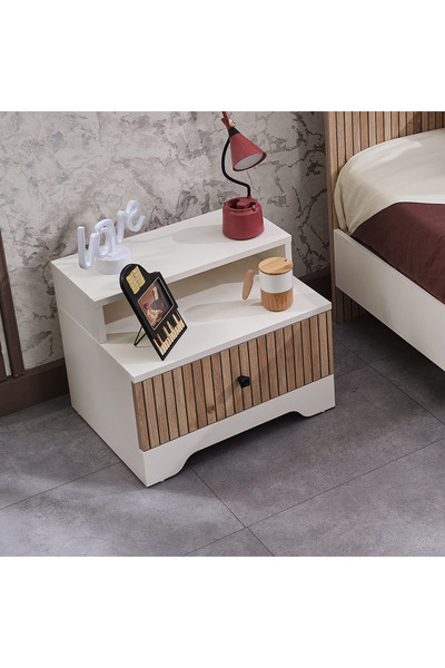 Generic طاولة جانبية بولو بدرج واحد ورف