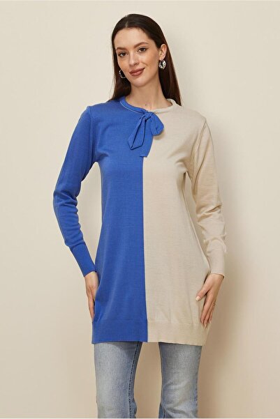Alvina TIE-DETAILED TWO COLOR TRICOT TUNIC 43167