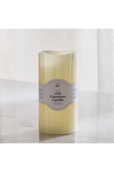 Generic Luna LED Flameless Ivory Wax Candle with Vanilla Scent and Flickering...