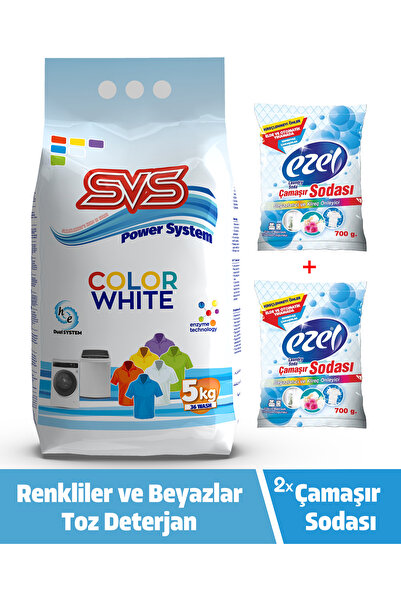 SVS Toz Çamaşır Deterjanı Renkliler Ve Beyazlar İçin 5 Kg + Çamaşır Sodası 70...