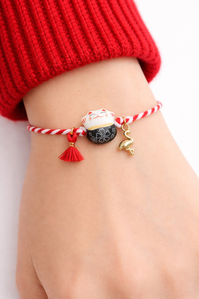 EL YAPIMI Marteniçka Şans Kedisi Bileklik