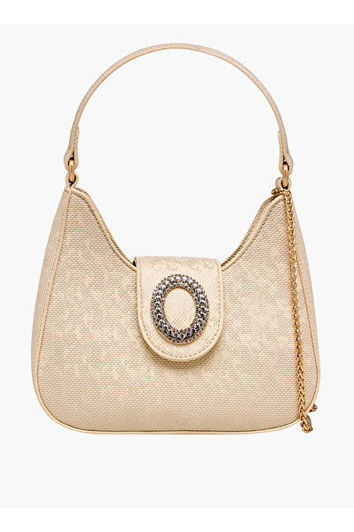 Flora Bella by Shoexpress Textured Shoulder Bag with Embellished Button Closu...