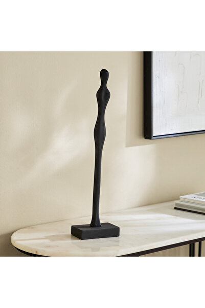 Generic ديكور طاولة على شكل تمثال إنسان خشبي من الرايون بقاعدة خشبية - 12×7.5...