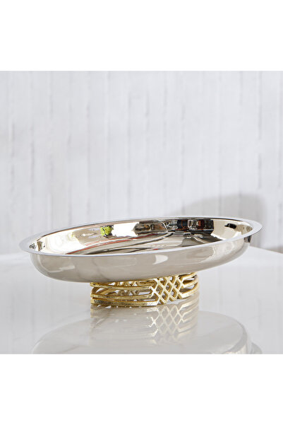 Generic وعاء ديكور من الفولاذ المقاوم للصدأ من أنيق - 32 × 26 × 8 سم