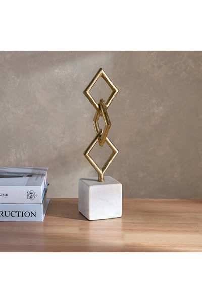 Generic ديكور هندسي تجريدي من ليف - 19×6×19 سم