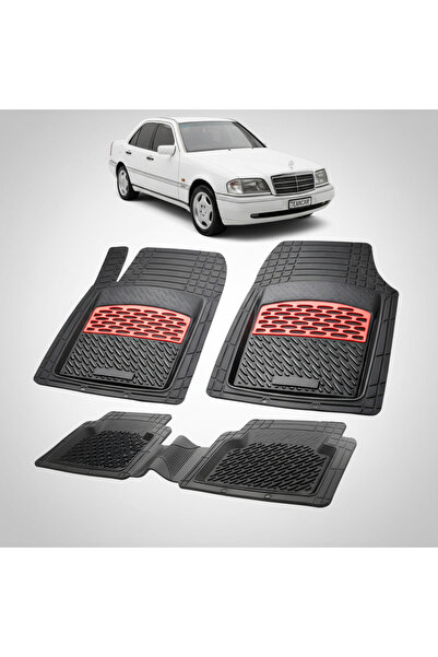 TEAMCAR Συμβατά πατάκια δαπέδου Mercedes-Benz C-Class W202 1993-2000 | Κόκκινα