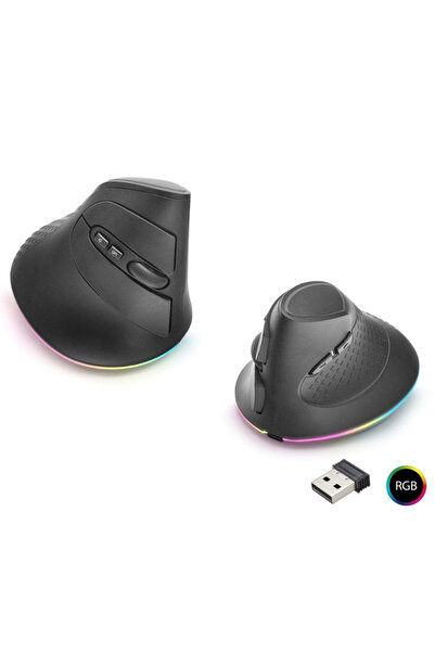 TEKMAKG RGB Dikey Gaming Mouse 7200 DPI Bluetooth Kablosuz ve Kablolu 3 Modlu...