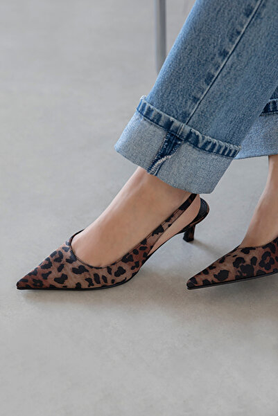 STRASWANS Molly Women's Heeled Satin Shoes Leopard