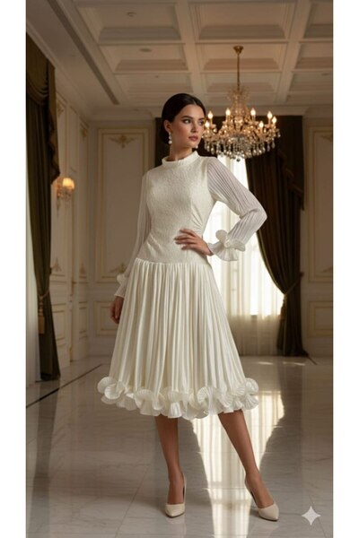 Viola2026 A classic white dress with an elegant design that combines luxury a...