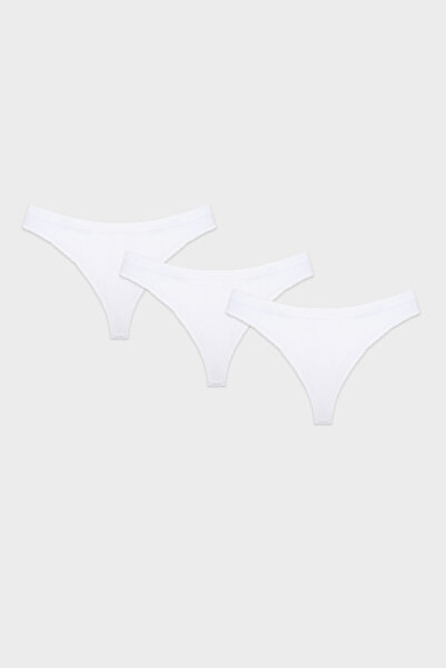 NBB Beyaz Dikişsiz 3lü String