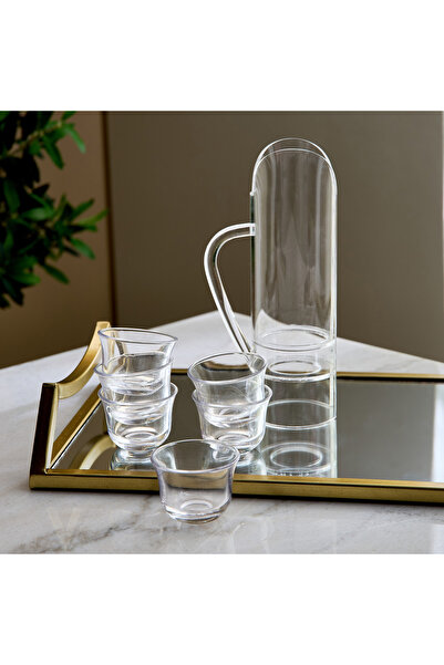 Generic طقم أكواب قهوة أرابيا مكون من 6 قطع مع حامل أكريليك - 60 مل