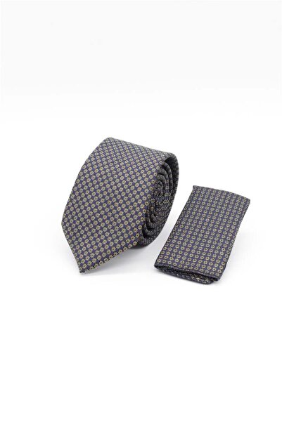 İmza Cravată de 6 cm cu model, albastru marin închis