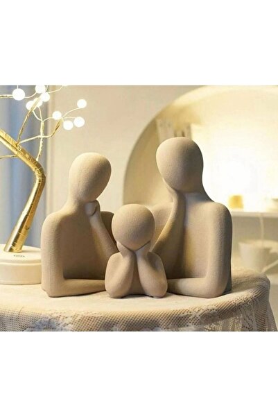 Triple Family Trinket Set 7-6-5 cm – Modern Decorative Family Figure | Color Options