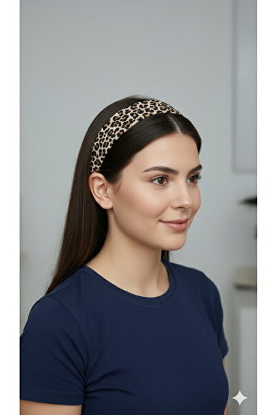 MutluBiDünya Leopar Desen Penye Saç Bandı Leopar Bandana Sporcu Bandı