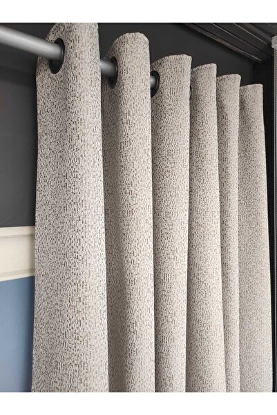 Evcimenhome Rustic Curtain (Lined) Jacquard Fabric. Eyelet Metal Ring 230Cmx2...