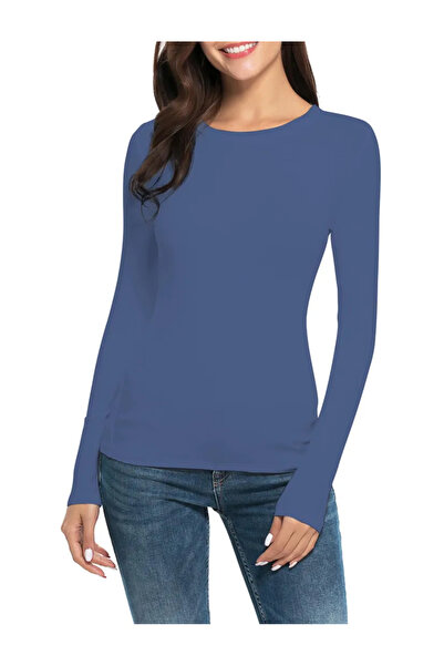 OEM Women's long-sleeved bodysuit, blue L