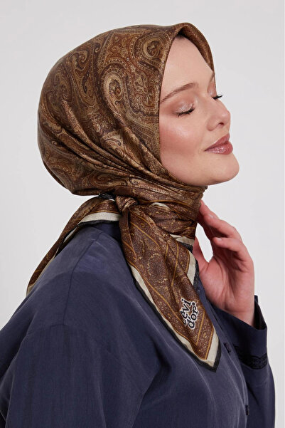 Levidor Crystal Scarf Ethnic Pattern Oil Green