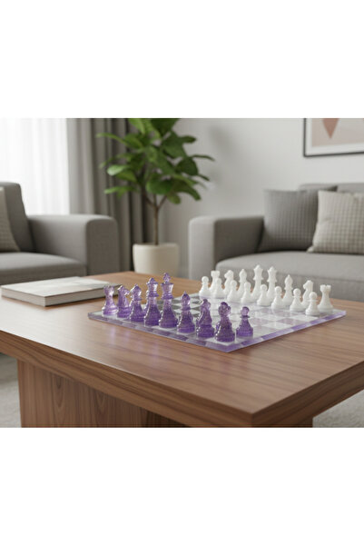 Lumine Glow Atelier El Yapımı Epoksi Reçine Satranç Takımı – Özel Tasarım