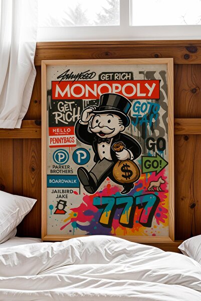 Saturn Monopoly Get Rich Framed Painting Angel Number 777 Young Entrepreneur ...