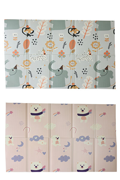 Coolmats Orman Şenliği & Pembe Ayı Masalı - Çift Taraflı Katlanabilir Oyun Matı