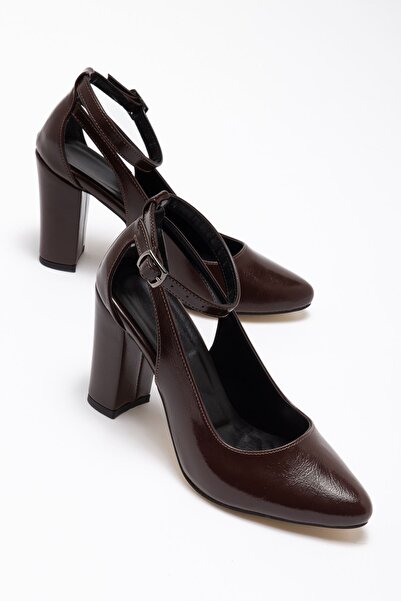 Hayalimdeki Ayakkabı Lillian Women's Bitter Brown Shiny Leather Heeled Classi...
