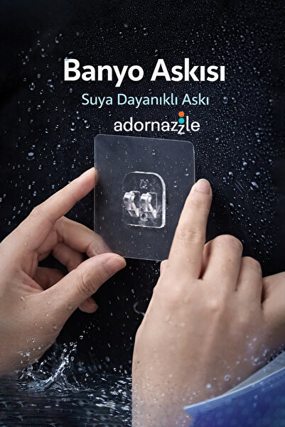 adornazzle 1 Adet Banyo Askısı, Mutfak Şeffaf Yapışkanlı Askı, Suya Dayanıklı...