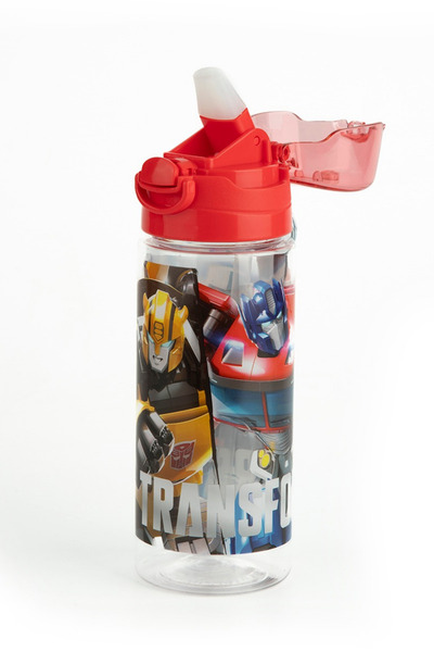 transformers Licensed Leak-Proof Children's School Water Bottle with Straw an...