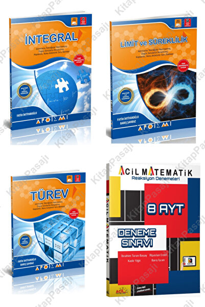 Acil Yayınları Acil AYT Reaksiyon 8 li Deneme ve Apotemi Limit Türev İntegral...