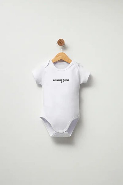 sunbabyhome 100% Cotton Baby Bodysuit - Coming Soon - Baby Bodysuit Badi - Written Bodysuit