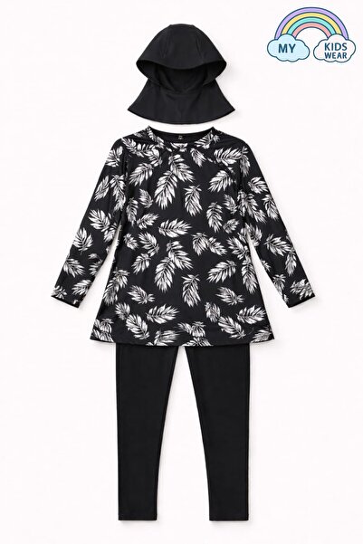 My Kids Wear طقم ملابس سباحة إسلامية للبنات 3 قطع (توب + ليجنز + قبعة) 12565